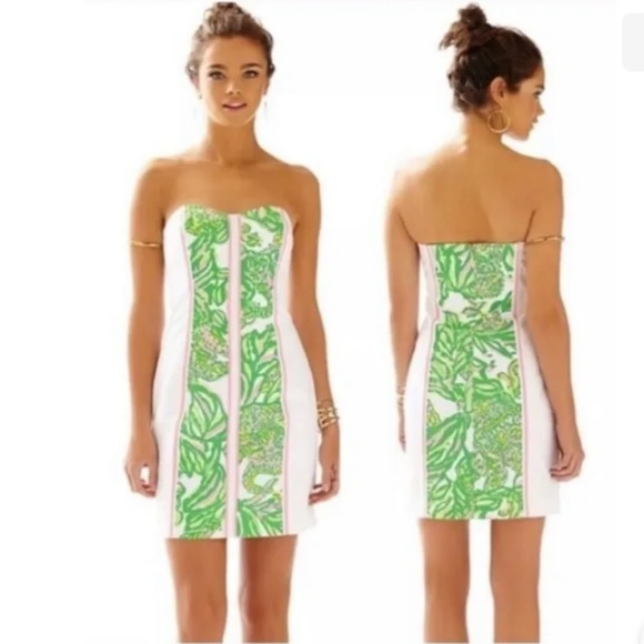 LILLY PULITZER Seeing Pink Elephants Strapless Angela Dress - Picture 4 of 10